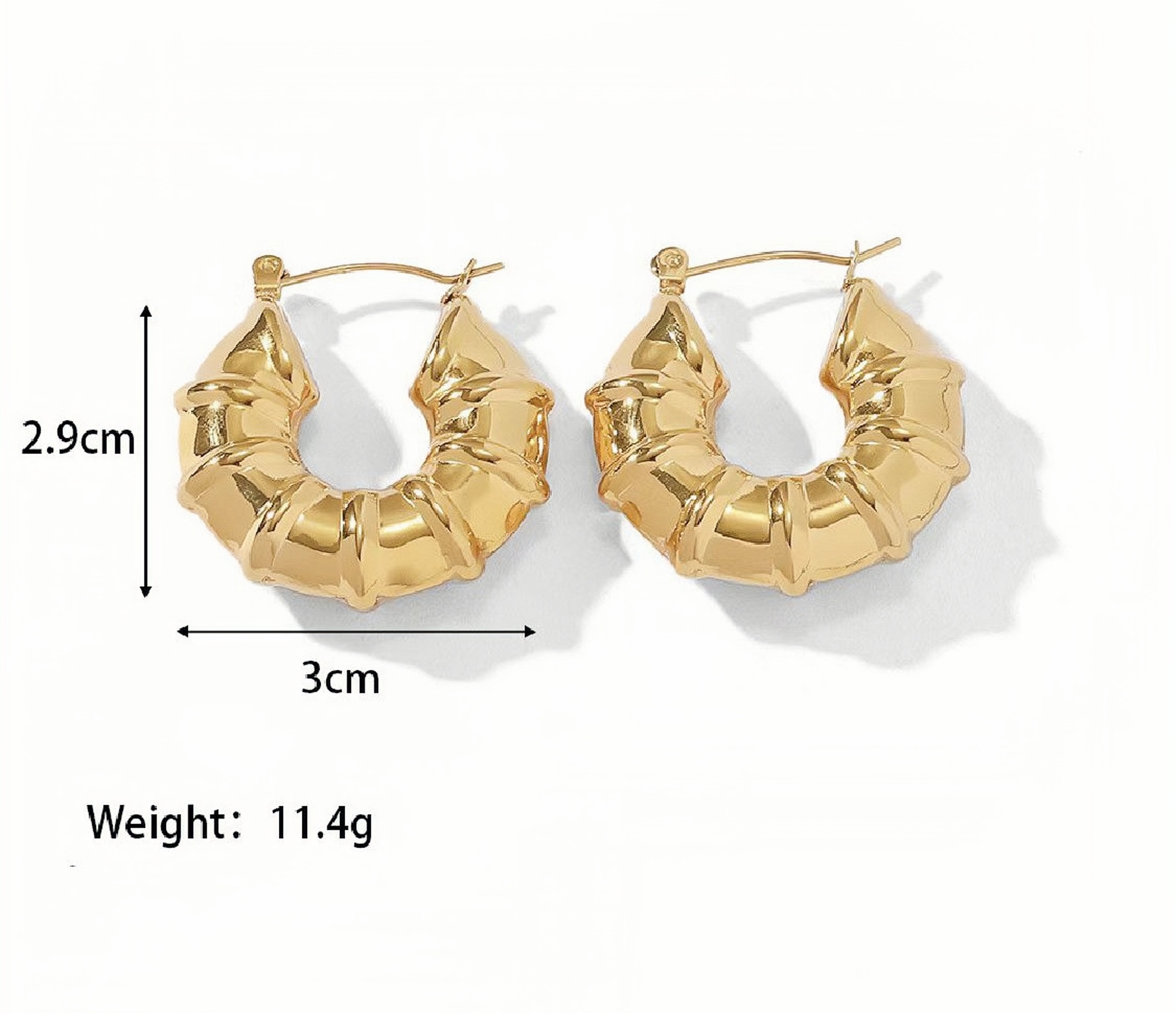 18K gold plated earring, stainless steel earring