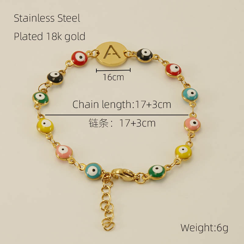evil eye bracelet, Gold plated bracelet