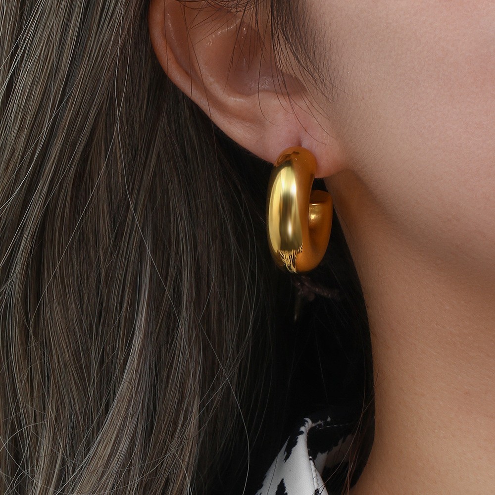 18K gold plated earring, 316L earring