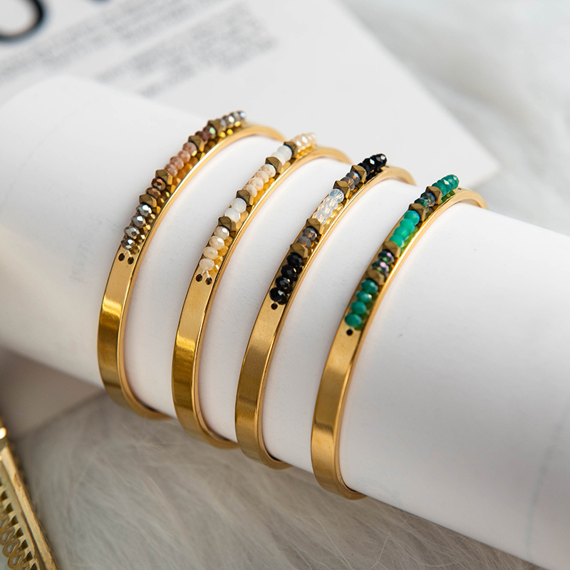Handmade Beaded Stainless Steel Bracelet