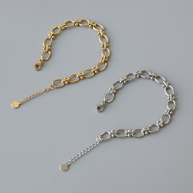 French Style Chain Ring Gold-plated Bracelet