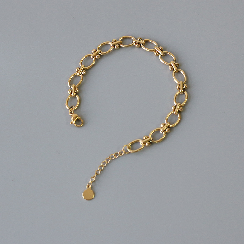 Gold Color Circular Ring Stainless Steel Bracelet