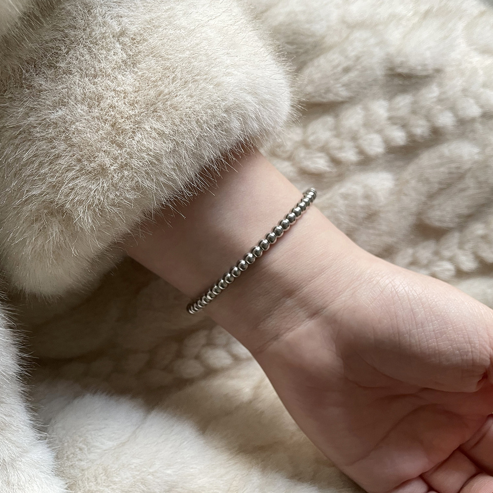 Steel Color Buckle Gold Bead Stainless Steel Bracelet