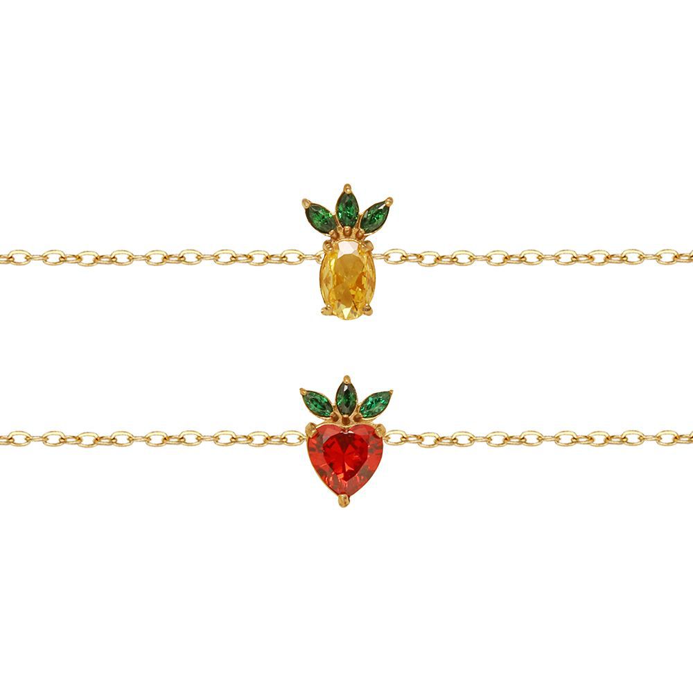Pineapple Strawberry Stainless Steel Bracelet