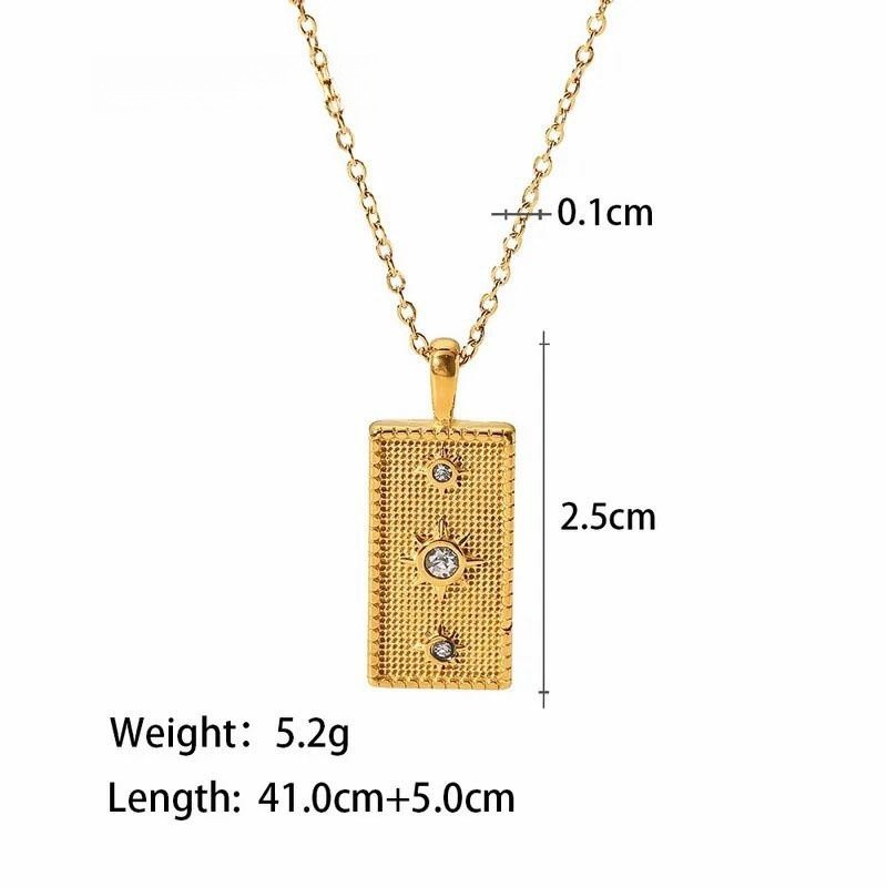 Gold Plated Zircon Stainless Steel Necklace