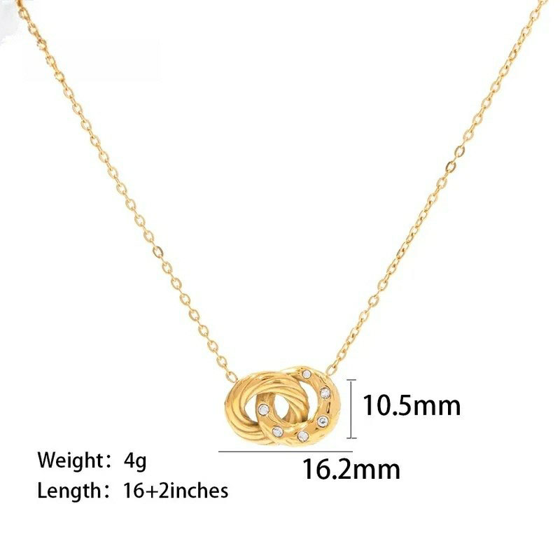 Diamond Stainless Steel Pendant Necklace  