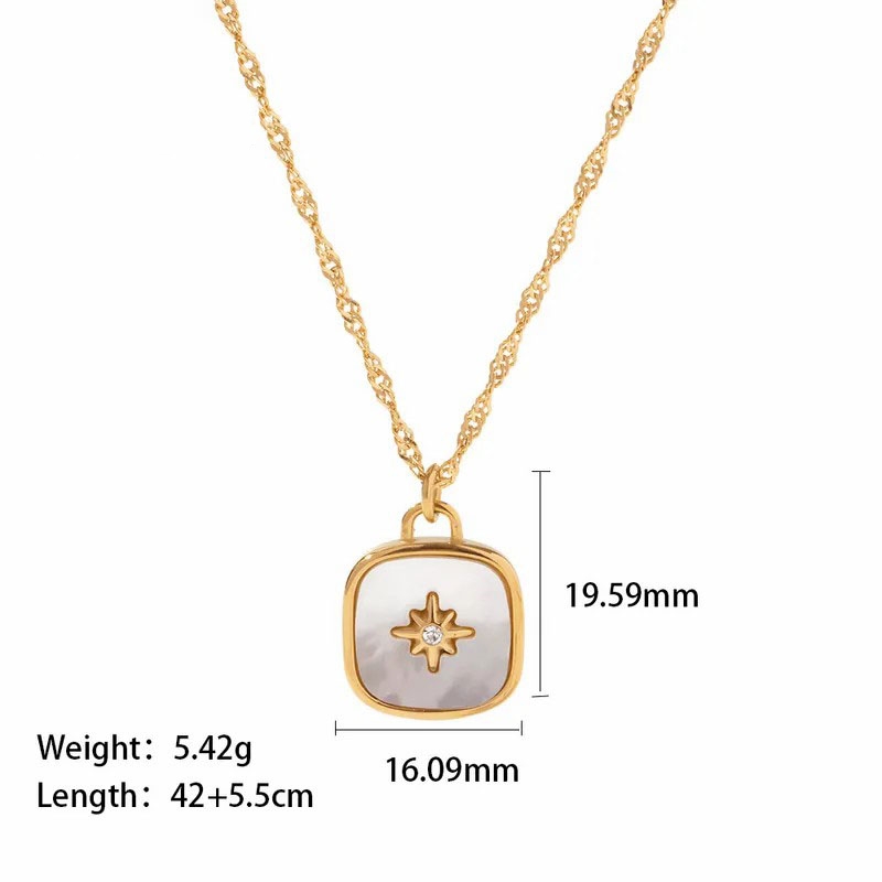 Fashion Gold Plated Shell Star Stainless Steel Titanium Steel Pendant Necklace